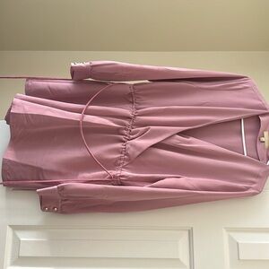 Lauren James pink romper with braided rope tie at waist